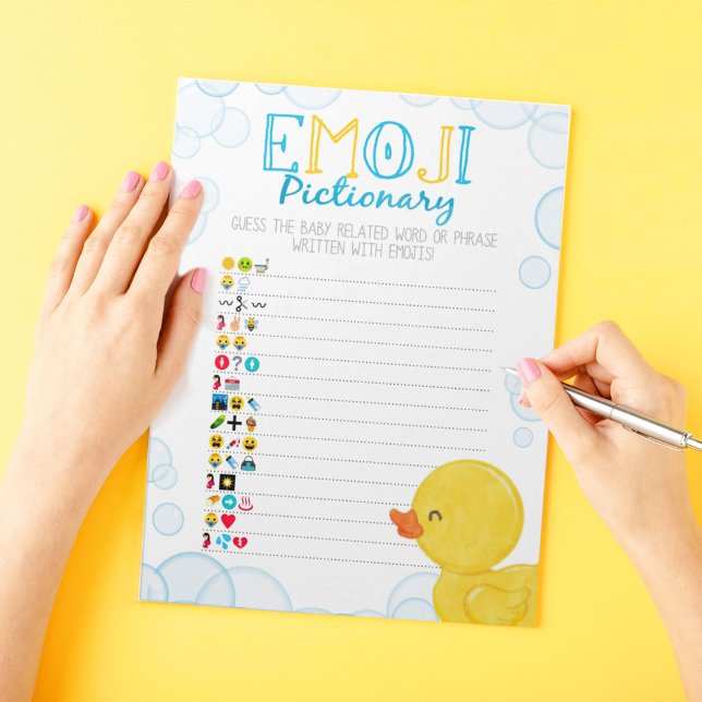 Rubber Duck Emoji Pictionary Baby Shooting Game Pa Notizblock (Emoji Pictionary Watercolor Rubber Duck Baby Shower Game Pack of 40 Answer Sheets)