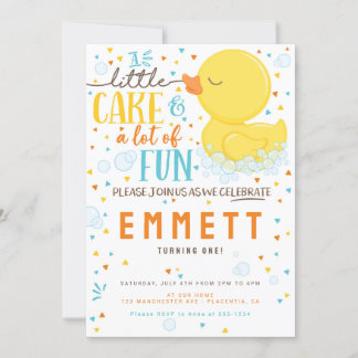 Rubber Duck Erste Geburtstagsparty Blue Yellow Einladung