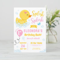 Rubber Duck Erste Geburtstagsparty Pink Yellow