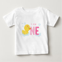 Rubber Duck First Birthday Baby T - Shirt