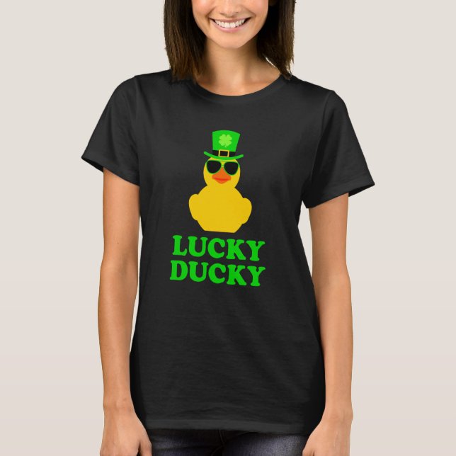Rubber Duck Four Leaf C Hat Sunglasses St Patrick' T-Shirt (Vorderseite)