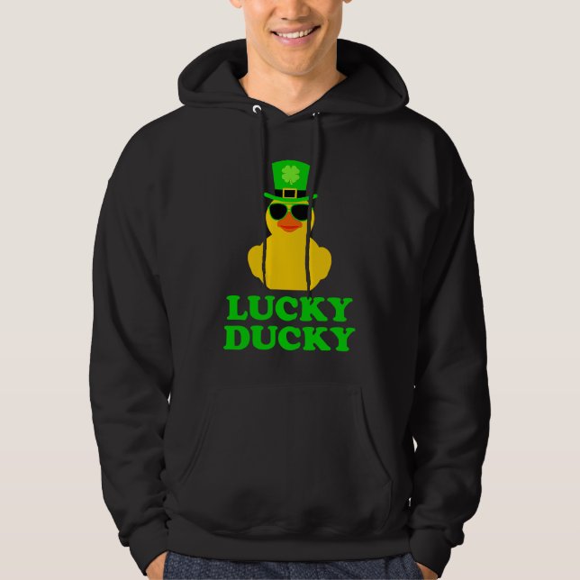 Rubber Duck Four Leaf C Leprechaun Hat St Patrick' Hoodie (Vorderseite)