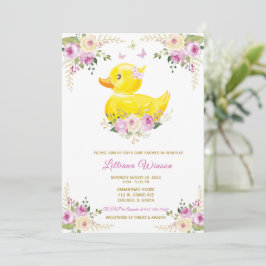 RUBBER DUCK GIRL Baby Dusche Einladung