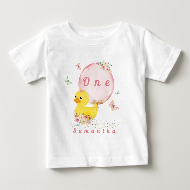 RUBBER DUCK Girl First Birthday T - Shirt Baby (Vorderseite)