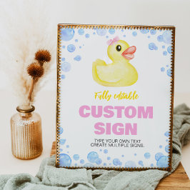 Rubber Duck Girl Geburtstagsfeiertagsschild Poster