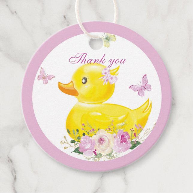 RUBBER DUCK GIRL Gefallen Tags Geschenkanhänger (Vorderseite)