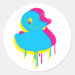 Rubber Duck Graffiti Pop Art Rubber Ducky Runder Aufkleber