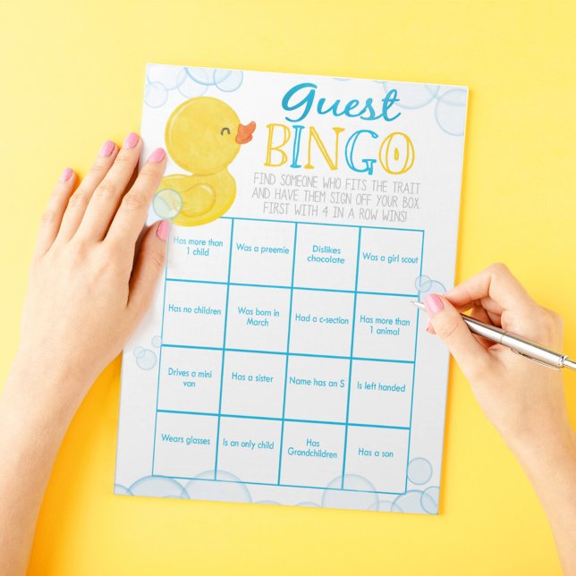Rubber Duck Guest Bingo Baby Showroom Notizblock (Guest Bingo Watercolor Rubber Duck Baby Shower Game Pack of 40 Answer Sheets)