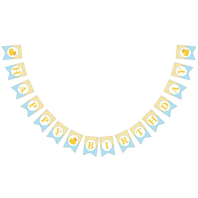 Rubber Duck Happy Birthday Bunting - Blue & Yellow Wimpelkette (Alle)