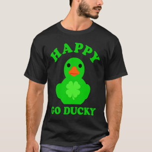 Rubber Duck Happy Go Ducky Vierblättriges Kleeblat T-Shirt