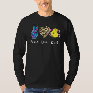 Rubber Duck Leopard Heart Peace Yellow Rubber Duck T-Shirt