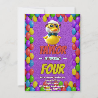 Rubber Duck Niedlich Personalisierten Geburtstag E Einladung