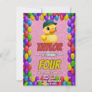 Rubber Duck Niedlich Personalisierten Geburtstag E Einladung