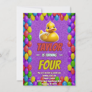 Rubber Duck Niedlich Personalisierten Geburtstag E Einladung
