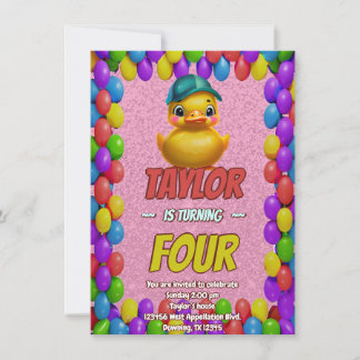 Rubber Duck Niedlich Personalisierten Geburtstag E Einladung