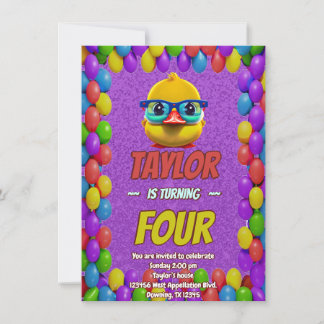 Rubber Duck Niedlich Personalisierten Geburtstag E Einladung