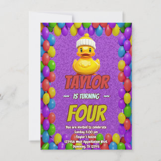 Rubber Duck Niedlich Personalisierten Geburtstag E Einladung