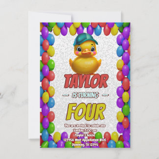 Rubber Duck Niedlich Personalisierten Geburtstag E Einladung