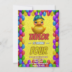 Rubber Duck Niedlich Personalisierten Geburtstag E Einladung