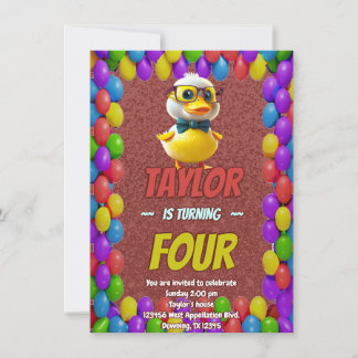 Rubber Duck Niedlich Personalisierten Geburtstag E Einladung