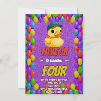 Rubber Duck Niedlich Personalisierten Geburtstag E Einladung