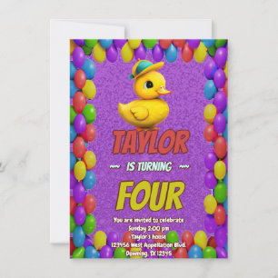 Rubber Duck Niedlich Personalisierten Geburtstag E Einladung