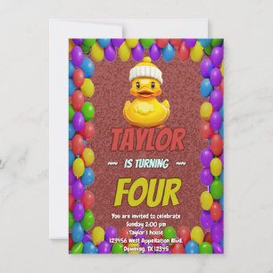 Rubber Duck Niedlich Personalisierten Geburtstag E Einladung