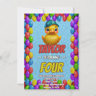 Rubber Duck Niedlich Personalisierten Geburtstag E Einladung