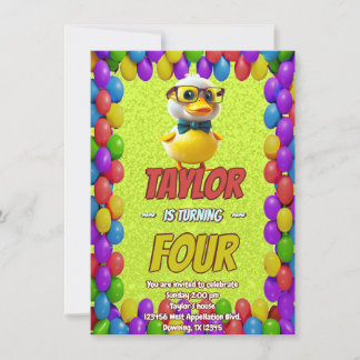 Rubber Duck Niedlich Personalisierten Geburtstag E Einladung
