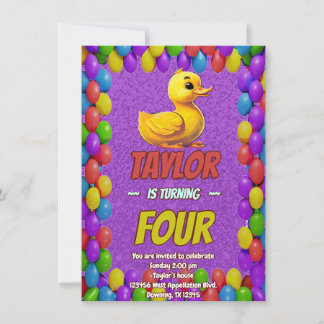 Rubber Duck Niedlich Personalisierten Geburtstag E Einladung