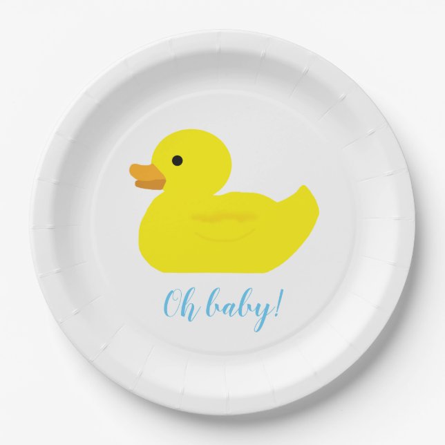 Rubber Duck Party Baby Shower BABY Pappteller (Vorderseite)