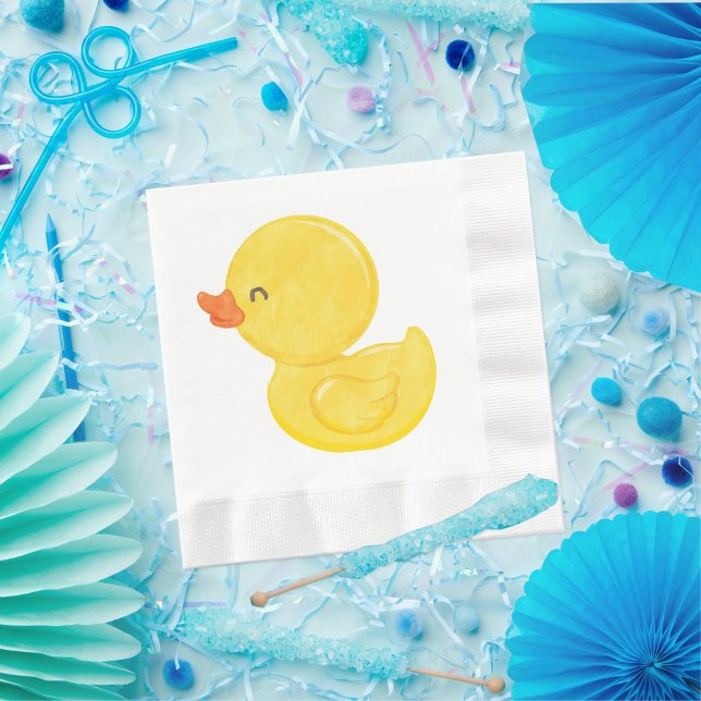 Rubber Duck Party Napkins Serviette (Rubber Duck Watercolor Napkins)