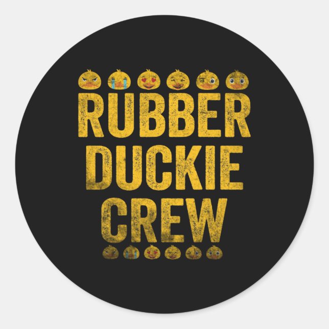 Rubber Duck Rubber Duckie Crew Runder Aufkleber (Vorderseite)