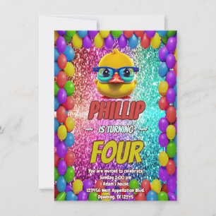 Rubber Duck Sondercharakter Geburtstag einladen Einladung