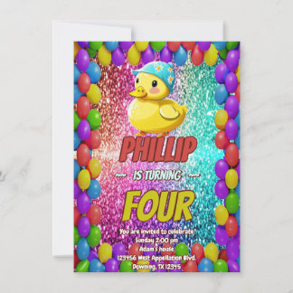 Rubber Duck Sondercharakter Geburtstag einladen Einladung