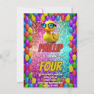 Rubber Duck Sondercharakter Geburtstag einladen Einladung