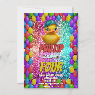 Rubber Duck Sondercharakter Geburtstag einladen Einladung