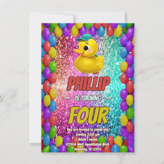 Rubber Duck Sondercharakter Geburtstag einladen Einladung