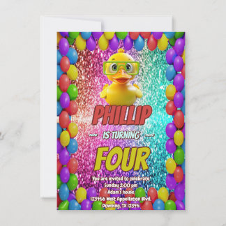 Rubber Duck Sondercharakter Geburtstag einladen Einladung