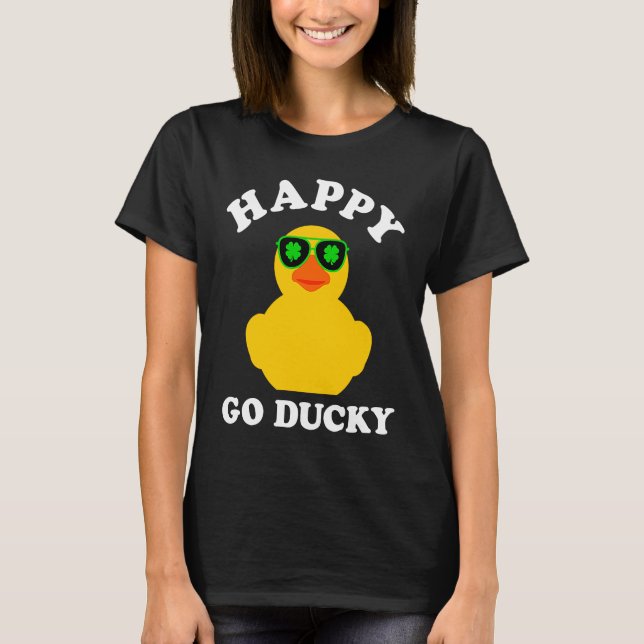 Rubber Duck Sonnenbrille Happy Go Ducky Pun St Pat T-Shirt (Vorderseite)