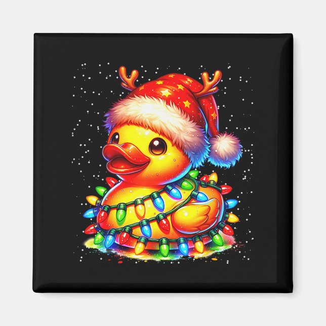 Rubber Duck Squad Christmas Light Reindeer Crew Xm Magnet (Vorne)