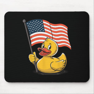 Rubber Duck USA Flag Independence Day Bath Duck 3 Mousepad