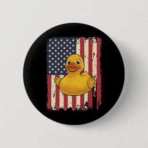 Rubber Duck Usa Flag Independence Day Bath Duck 6 Button