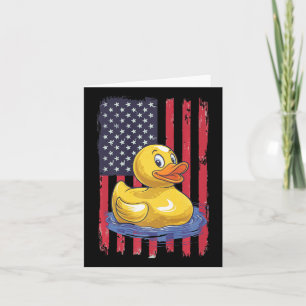 Rubber Duck Usa Flag Independence Day Bath Duck Karte