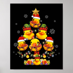 Rubber Duck Weihnachtsbaum Xmas Licht umgeben D Poster