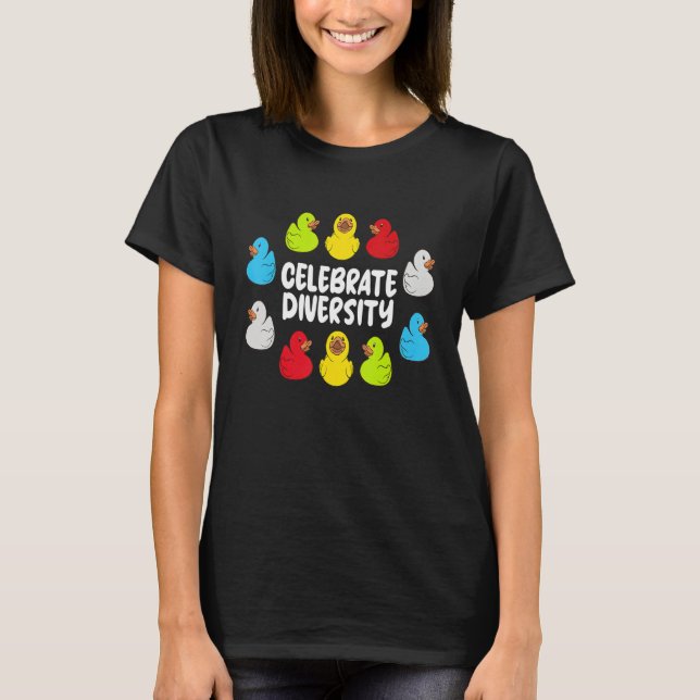 Rubber Ducks Celebrate diversity T-Shirt (Vorderseite)