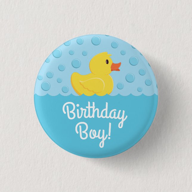 Rubber Ducky 1. Geburtstag Party Kinder Baby Button (Vorderseite)