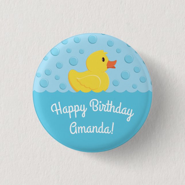 Rubber Ducky 1. Geburtstag Party Kinder Baby Button (Vorderseite)