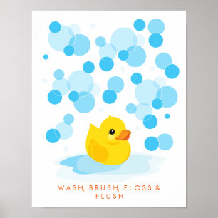Rubber Ducky   Abwasch, Pinsel, Abfluss und Abflec Poster