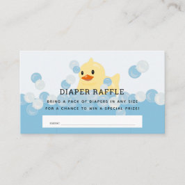 Rubber Ducky Baby Boy Blue Diaper Raffle Ticket Begleitkarte
